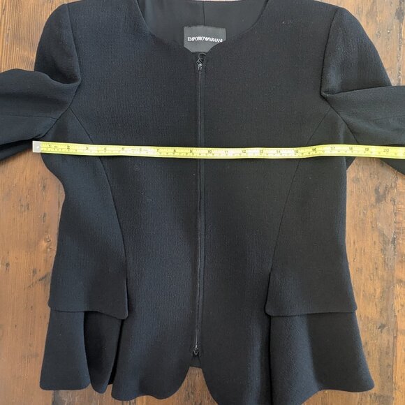 Emporio Armani, Black Wool contemporary, short jacket - Size EU44 - Picture 3 of 11